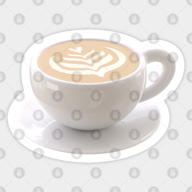 Cup of Cappuccino with Latte Art Sticker by gronly
